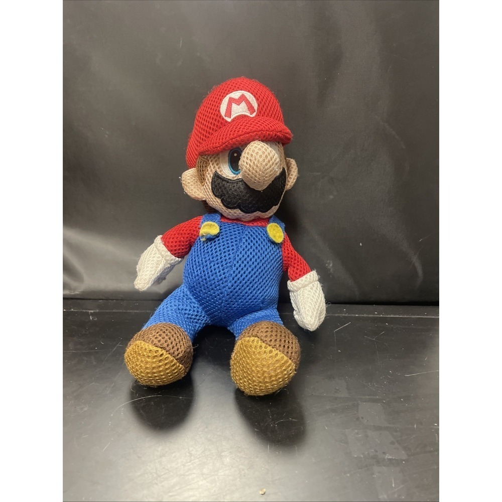 Nintendo‎ Super Mario Mesh Stuffed Plush Toy 10" 2019 Bath Buddy